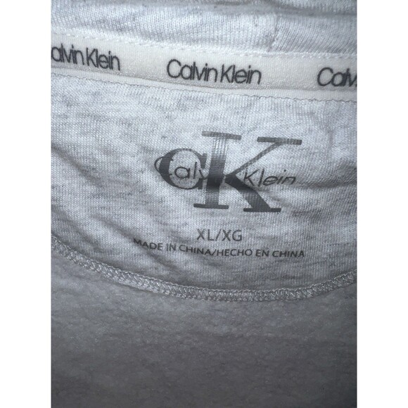 Calvin Klein Sweatshirt Womens XL Gray Cowl Neck Logo Floral AOP Roses - Picture 5 of 8